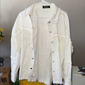 Blue B Women's White Jean Jacket
